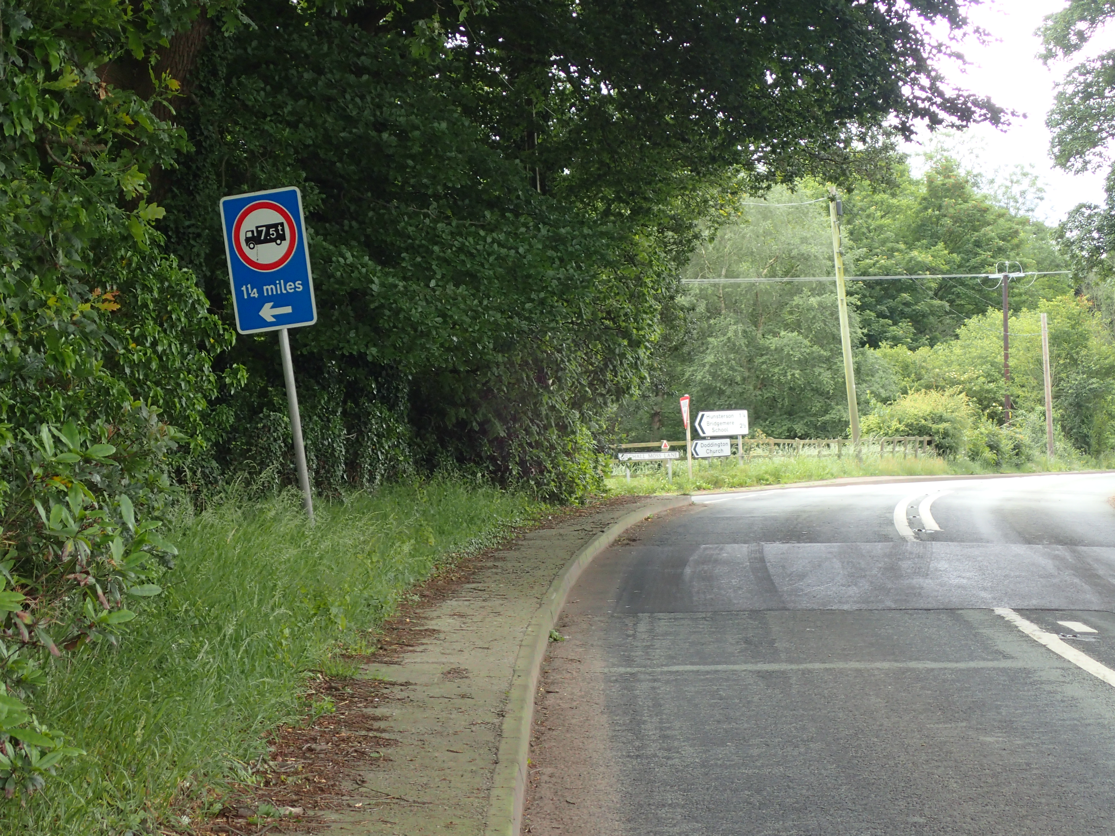 Crooked sign on Audlem Road